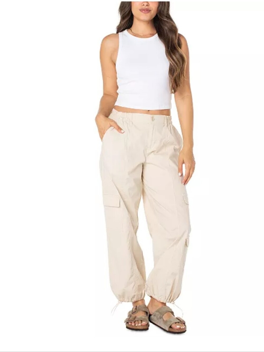Celebrity Pink Parachute Hem Cargo Pants Utility Pockets  Size Junior Large
